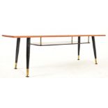 RETRO MID CENTURY 1970S TEAK & MARQUETRY INLAY COFFEE TABLE