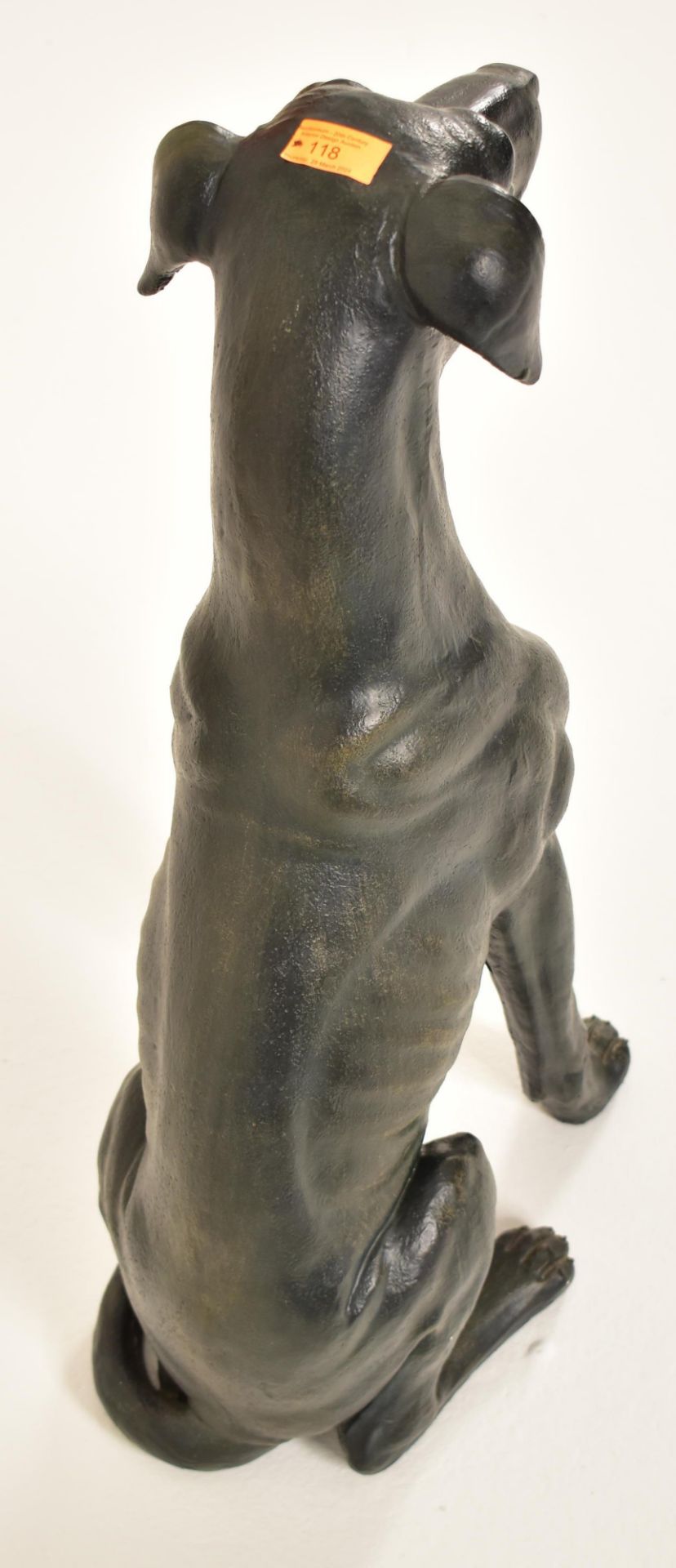 LARGE 20TH CENTURY ART DECO INFLUENCED RESIN GREYHOUND - Image 5 of 5