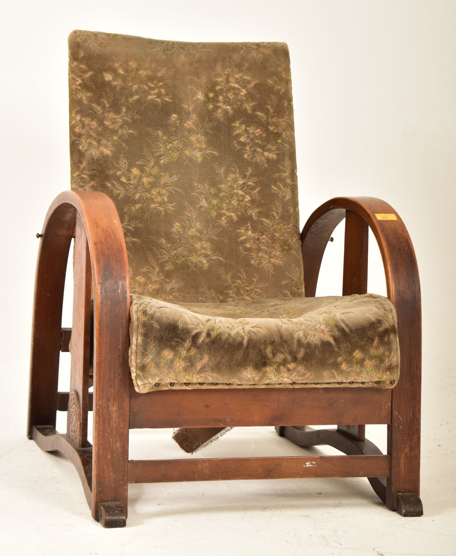 ART DECO 1930S BENTWOOD RECLINING EASY ARMCHAIR