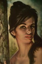 JOSEPH LYNCH - TINA - MID CENTURY PRINT ON BOARD