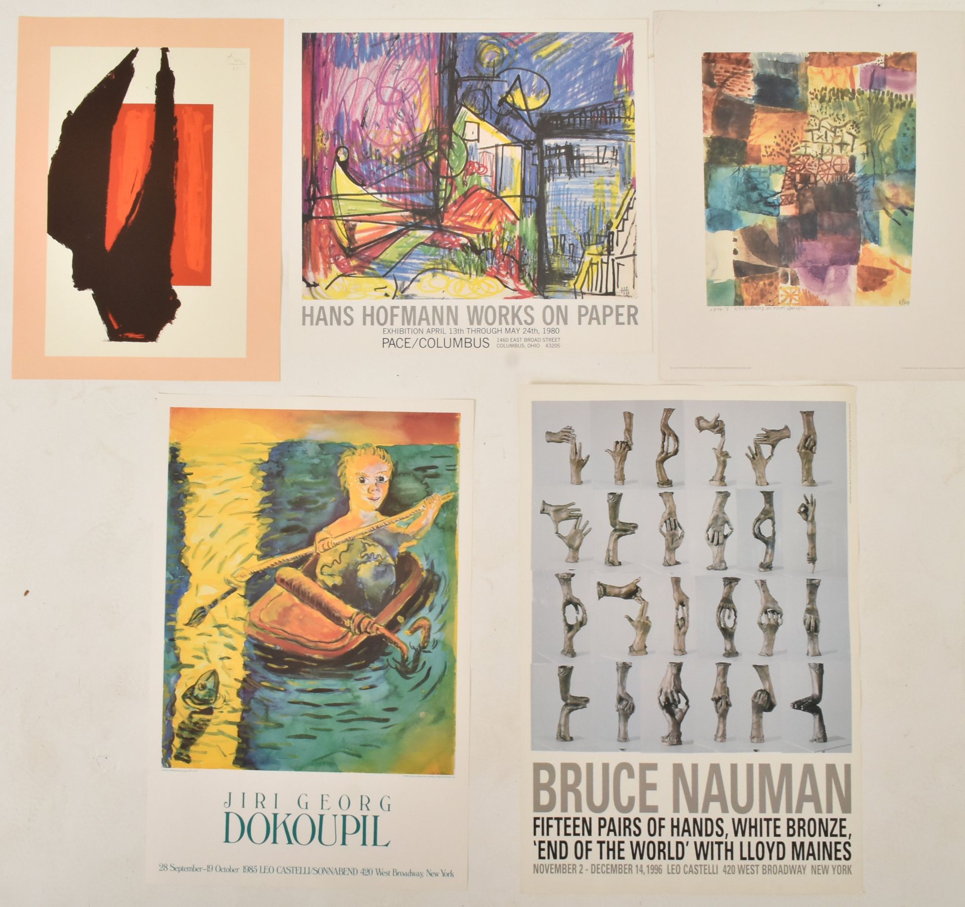 5 EXHIBITION POSTERS TO INCLUDE PAUL KLEE, HANS HOFFMAN & MORE