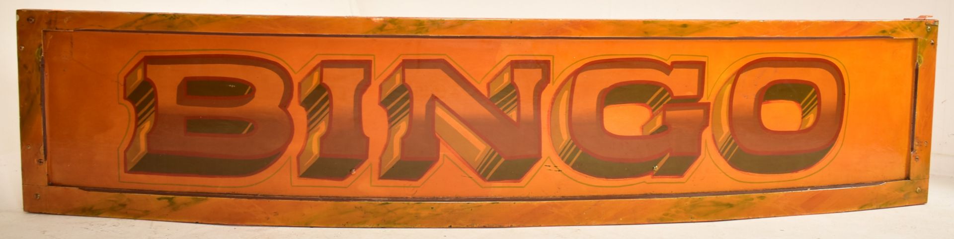 BINGO - LARGE 20TH CENTURY PAINTED FAIRGROUND CURVED SIGN