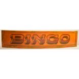 BINGO - LARGE 20TH CENTURY PAINTED FAIRGROUND CURVED SIGN