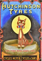 HUTCHINSON TYRES - OIL ON BOARD ARTIST IMPRESSION SIGN