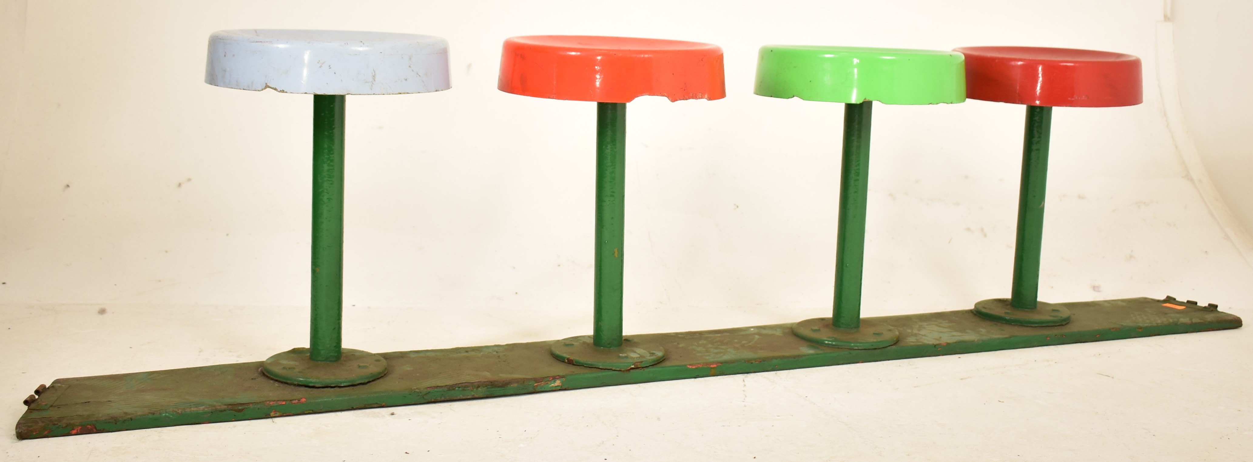 BINGO - MOUNTED GROUP OF 20TH CENTURY FAIRGROUND STOOLS