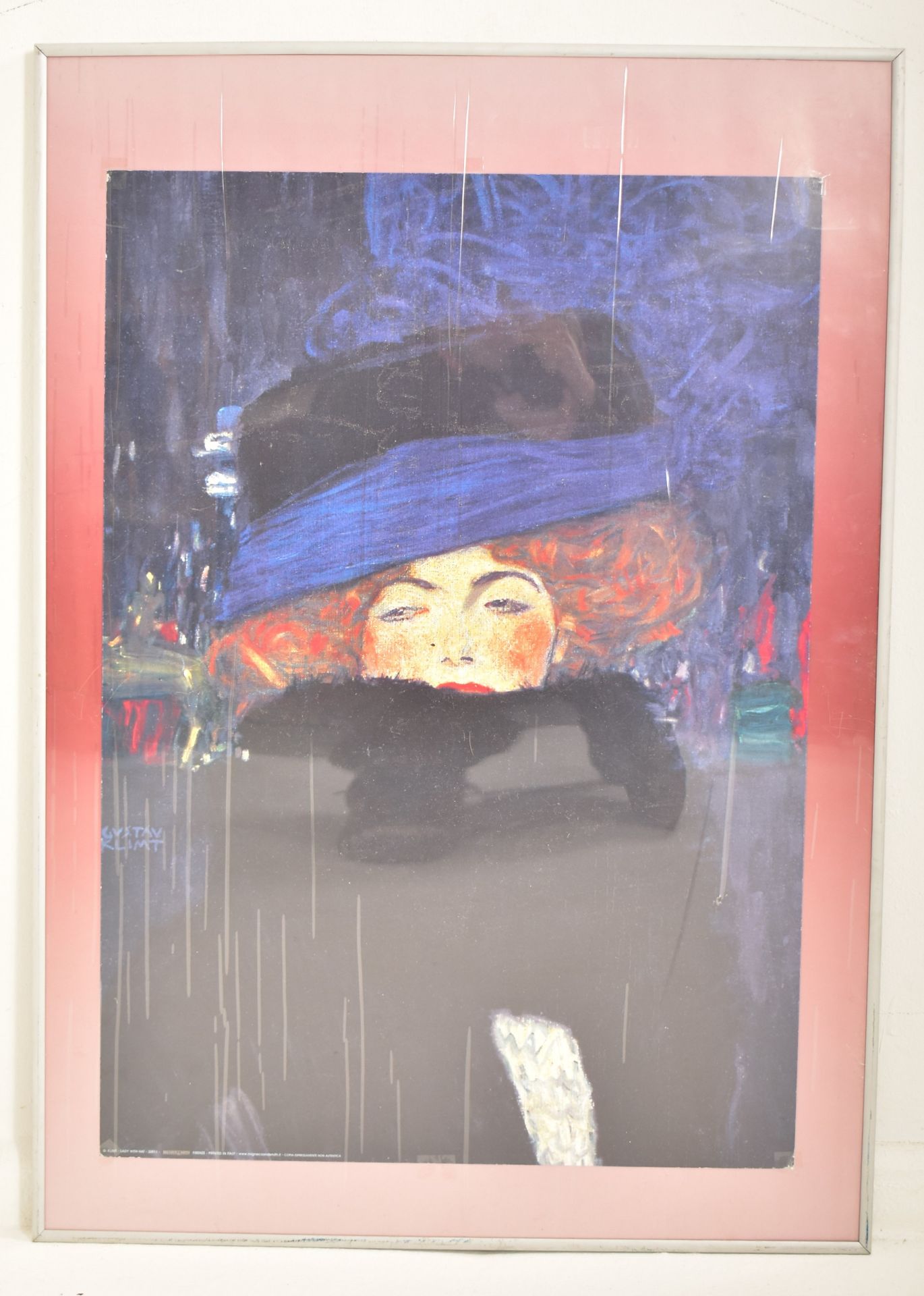 GUSTAV KLIMT - VINTAGE ' LADY IN HAT ' POSTER - Bild 2 aus 6