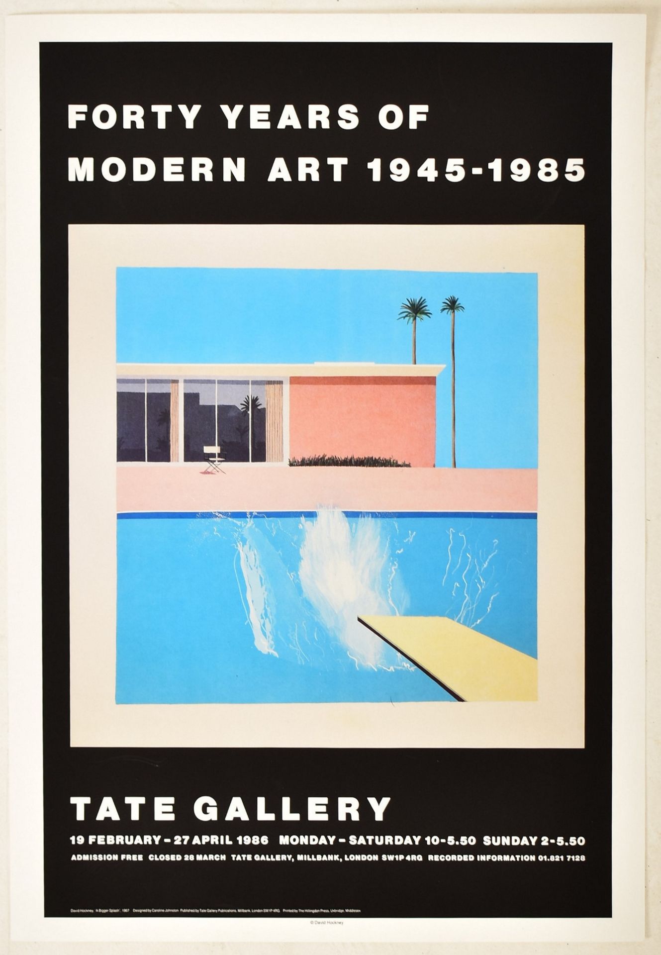 DAVID HOCKNEY - FORTY YEARS OF MODERN ART 1945-1985 - POSTER