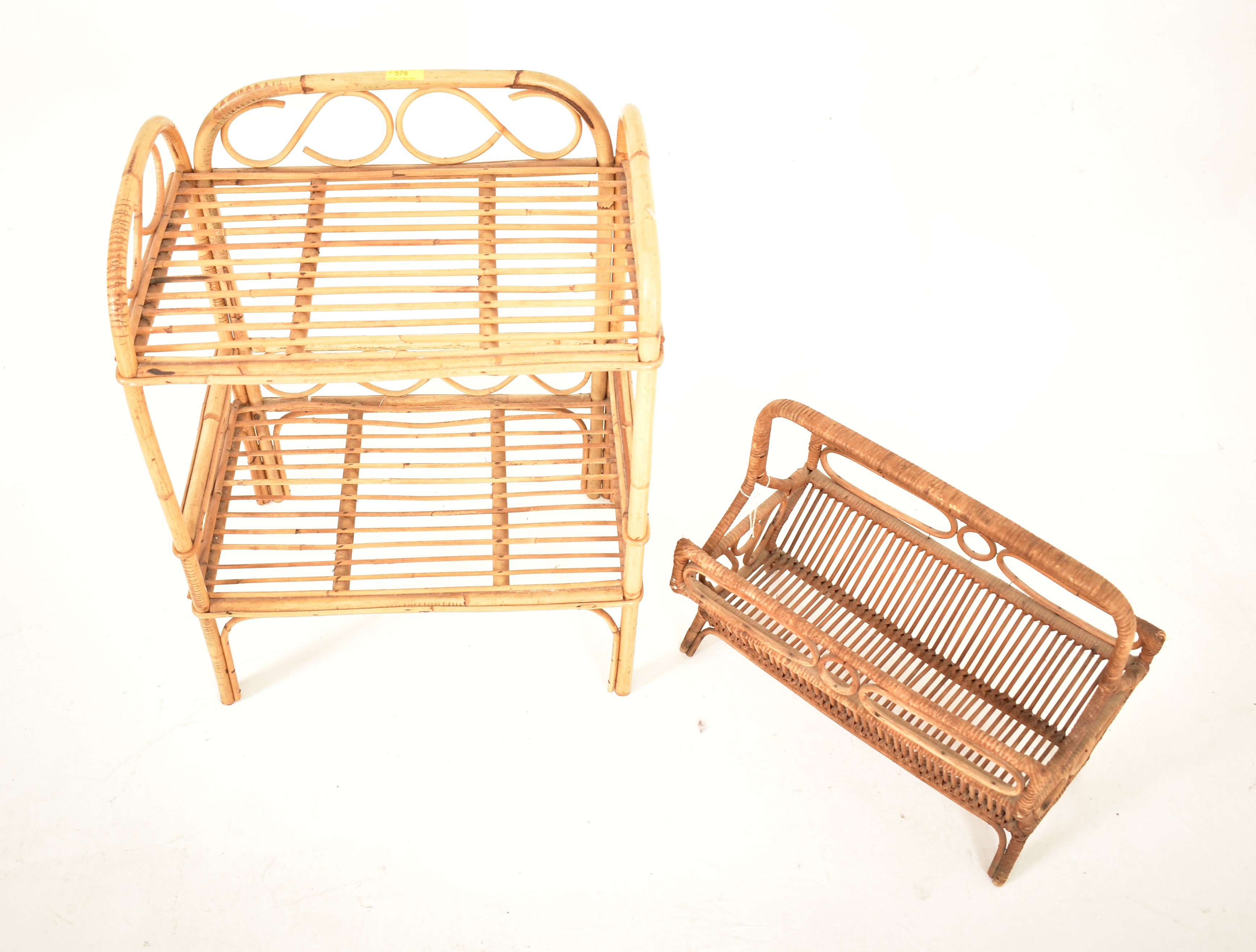 SELECTION OF 20TH CENTURY BAMBOO & WICKER HOME FURNISHINGS - Bild 4 aus 5