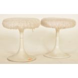 PAIR OF VINTAGE 2002 TULIP FAUX FUR STOOLS