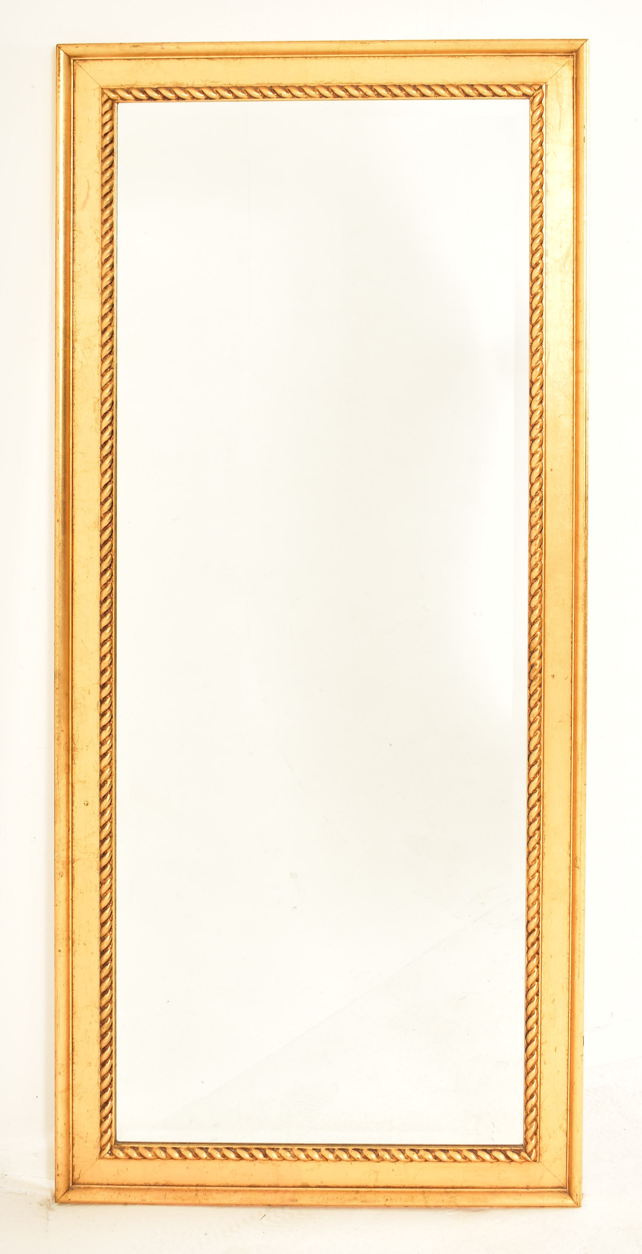 CONTEMPORARY GILT WOOD FULL LENGTH WALL MIRROR