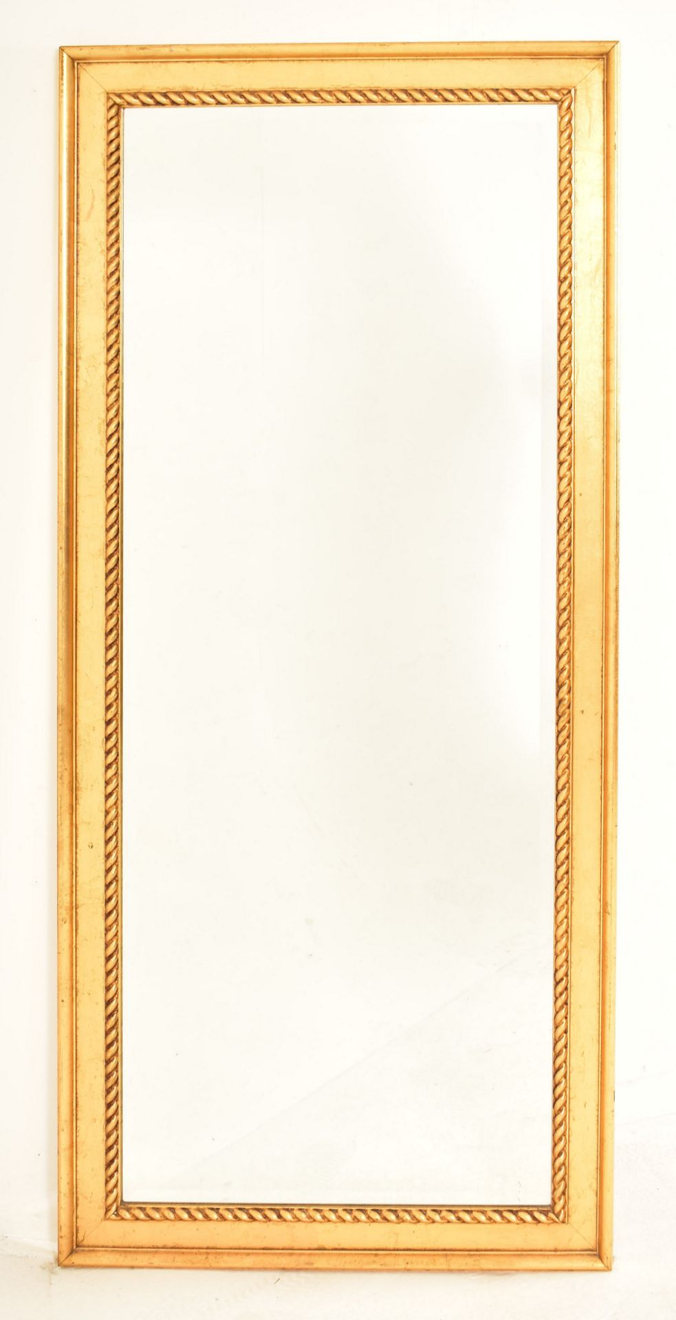 CONTEMPORARY GILT WOOD FULL LENGTH WALL MIRROR