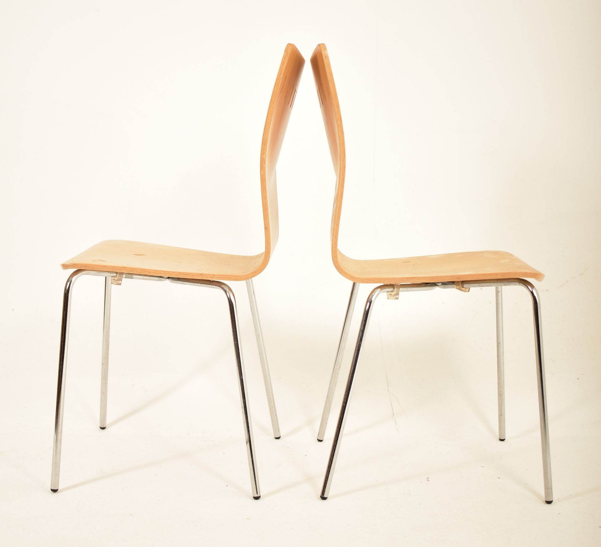MATCHING SET OF EIGHT PLYWOOD STACKING DINING CHAIRS - Image 5 of 5