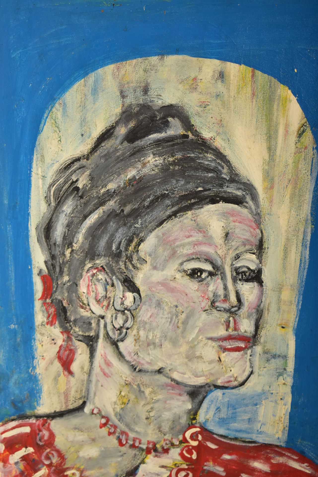 CONTEMPORARY OIL ON CANVAS PORTRAIT IN FRIDA KAHLO STYLE - Bild 2 aus 5