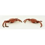 PAIR OF MID CENTURY NOVELTY CRAB INKWELLS