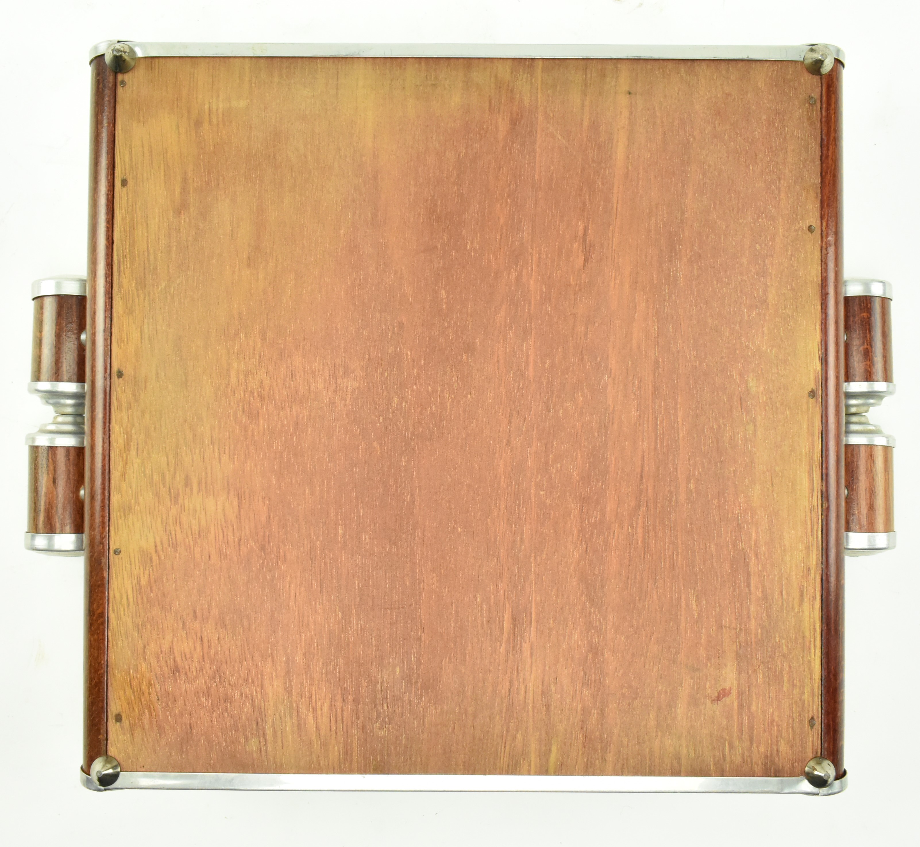 FRENCH 1930S ART DECO WALNUT AND MIRRORED SERVING TRAY - Image 5 of 5