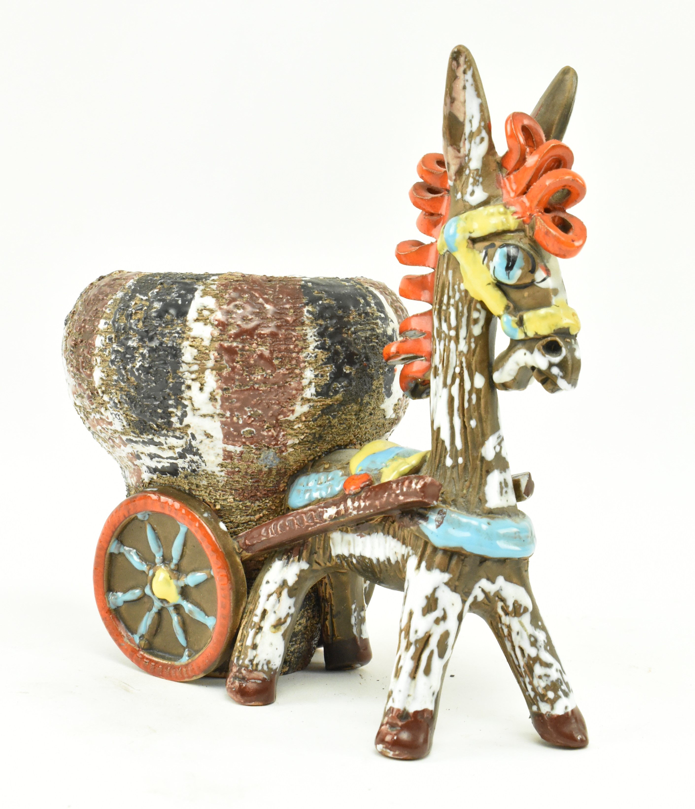 20TH CENTURY ITALIAN STUDIO POTTERY DONKEY PLANTER