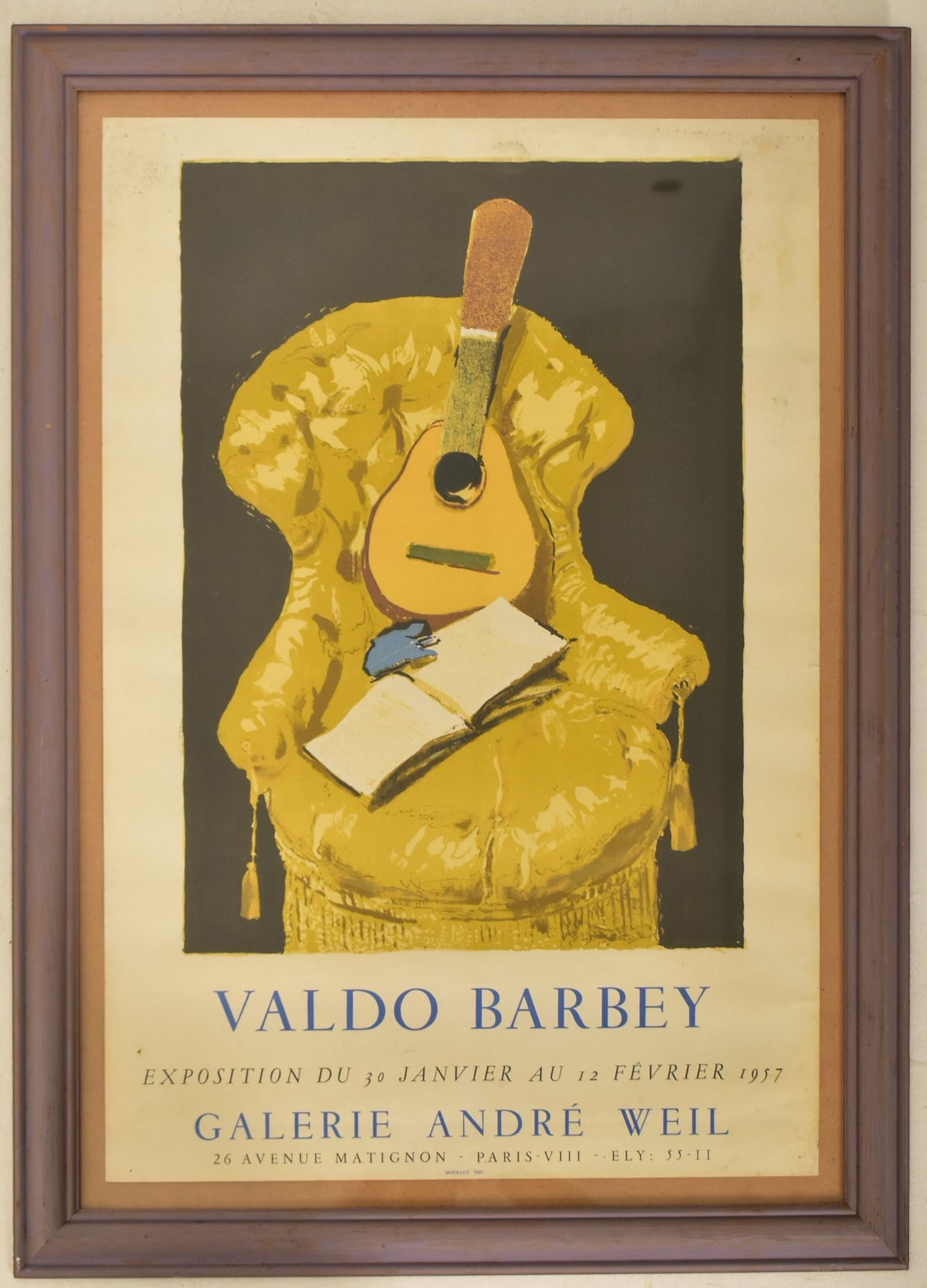 VALDO BARBEY - MID CENTURY EXHIBITION ADVERTISING POSTER - Bild 2 aus 4