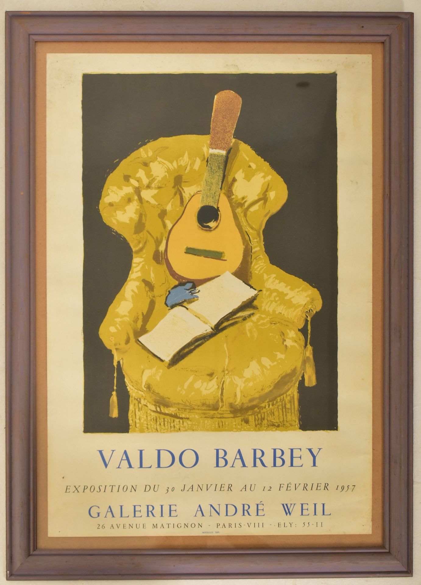 VALDO BARBEY - MID CENTURY EXHIBITION ADVERTISING POSTER - Image 2 of 4