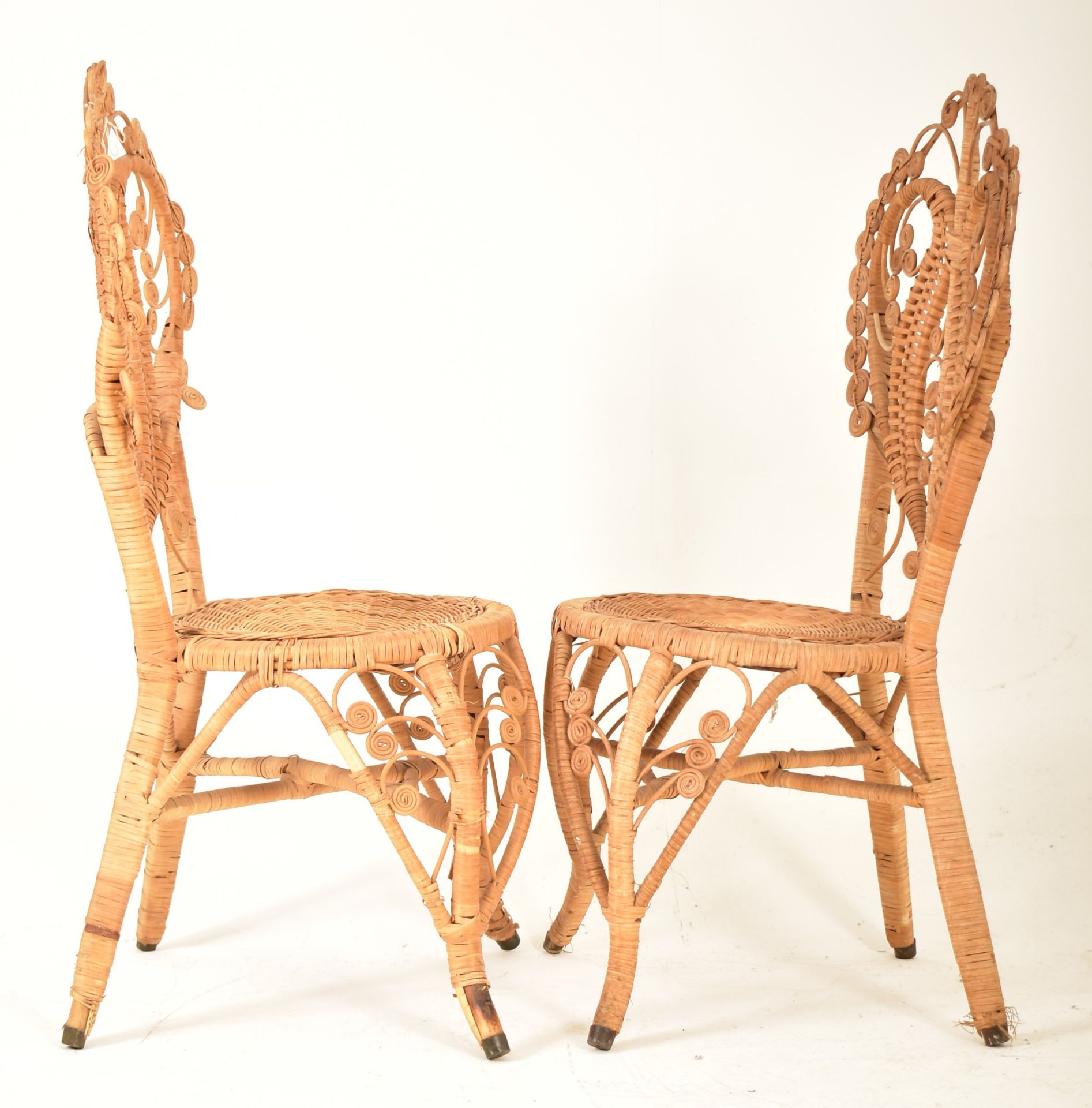 PONS LEYVA - PAIR OF SPANISH BAMBOO & WICKER CHAIRS - Image 4 of 6