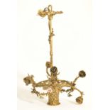 FRENCH C1920 LOUIS XV STYLE GILT BRONZE BASKET CHANDELIER