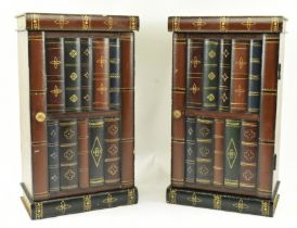 PAIR OF VINTAGE BOOKS' SPINES SHAPED WALL CUPBOARDS