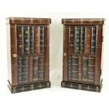 PAIR OF VINTAGE BOOKS' SPINES SHAPED WALL CUPBOARDS