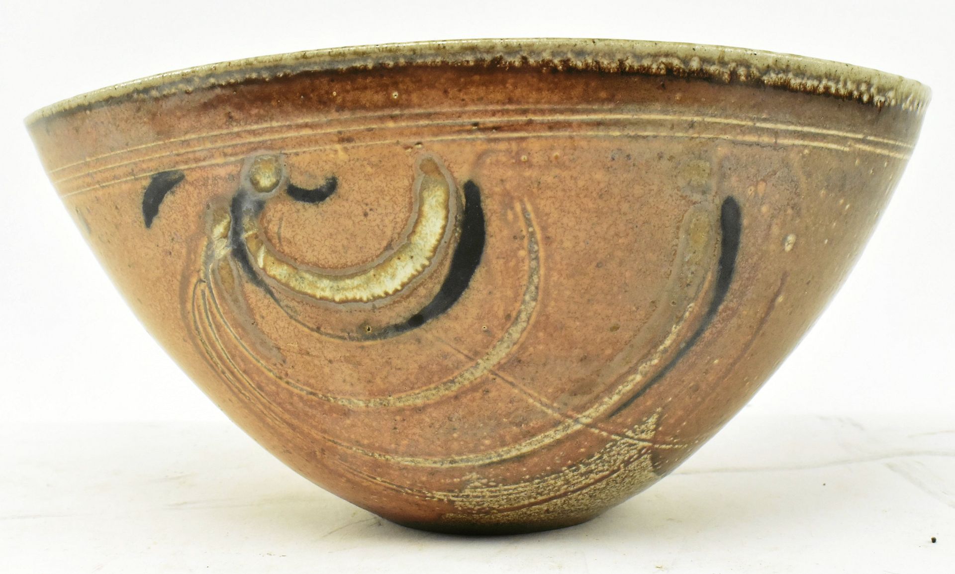 MANDY PARSLOW - STUDIO POTTERY STONEWARE OVAL BOWL VASE