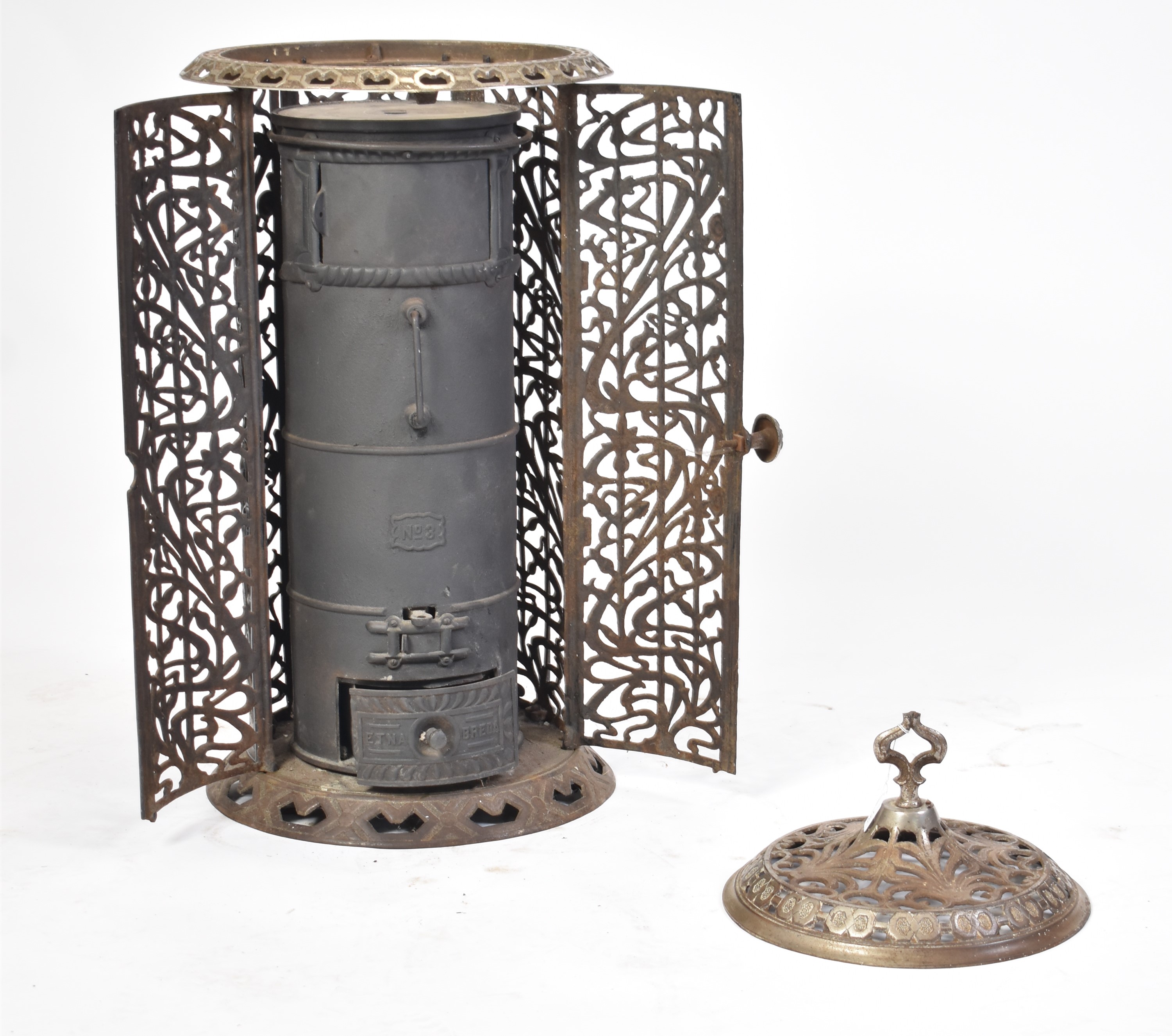 19TH CENTURY FRENCH CAST IRON CONSERVATORY WOOD BURNER - Image 2 of 3