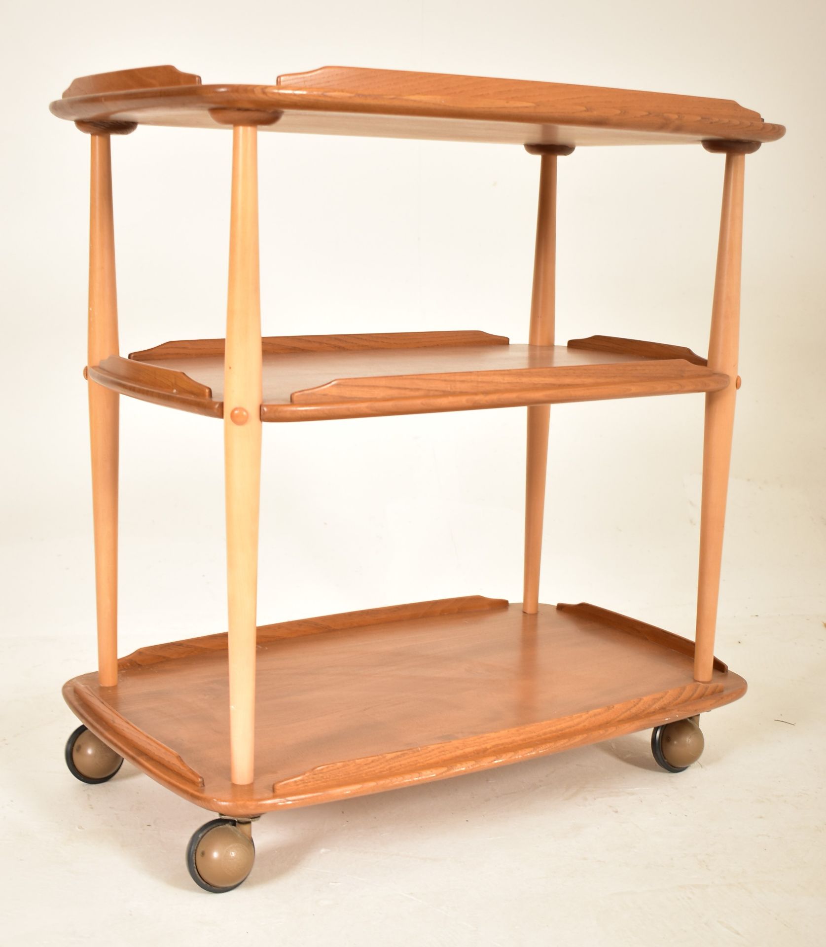 ERCOL - MODEL 458 - 20TH CENTURY BEECH & ELM COCKTAIL TROLLEY - Image 2 of 5