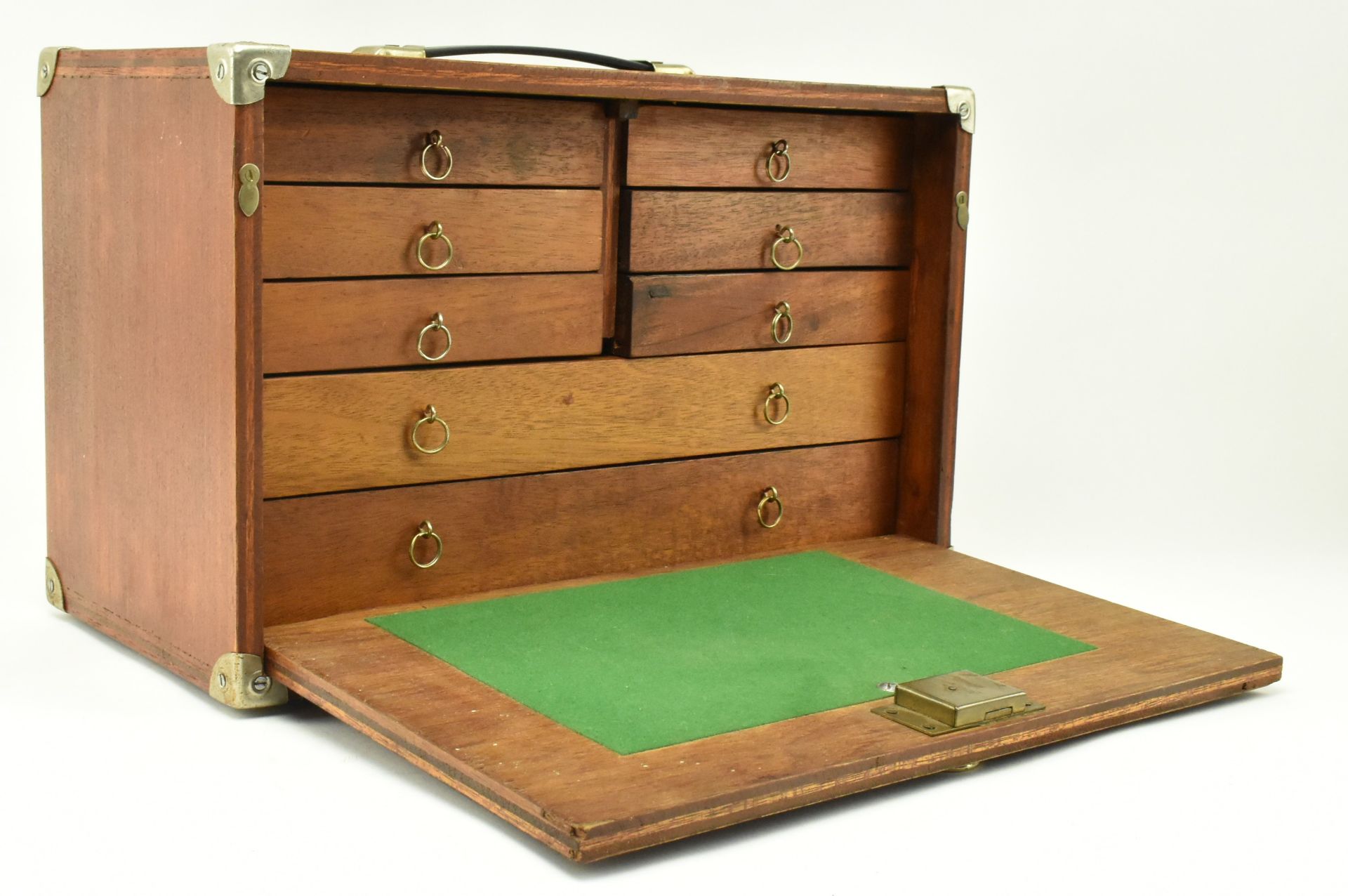 20TH CENTURY OAK VENEERED ENGINEERS WORKMAN'S TOOL CHEST