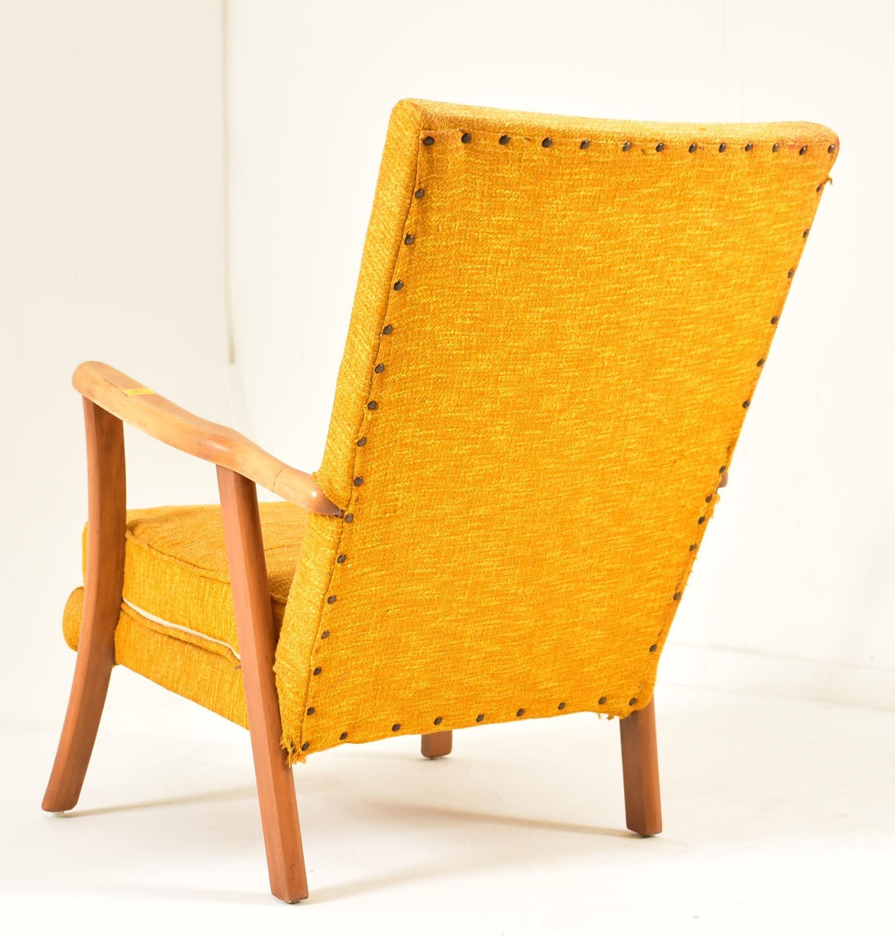 VINTAGE BEECH FRAMED EASY LOUNGE ARMCHAIR - Image 5 of 5