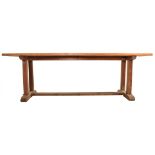 LARGE 20TH CENTURY SOLID ELM REFECTORY DINING TABLE