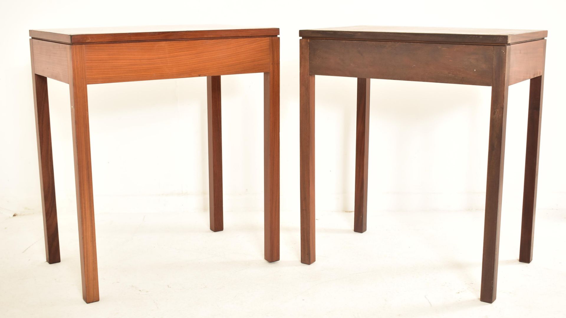 BRITISH MODERN DESIGN - PAIR TEAK OCCASSIONAL SIDE TABLES - Image 4 of 4