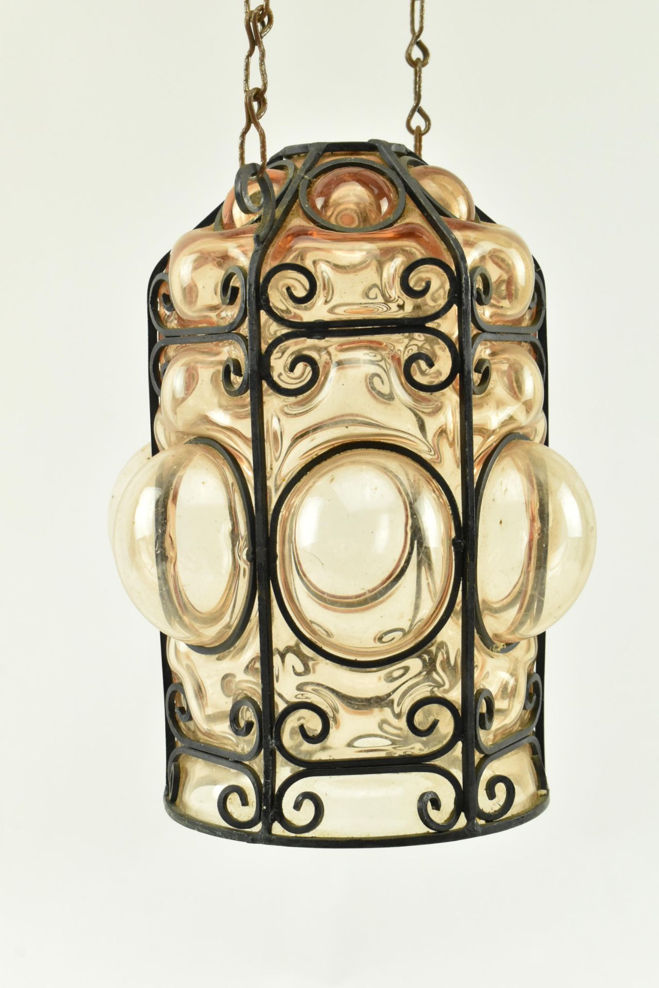 EARLY 20TH CENTURY FRENCH BLOWN GLASS PORCH LANTERN - Bild 2 aus 6