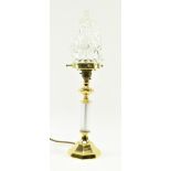 ART DECO STYLE GILT METAL & GLASS DESK TABLE LAMP