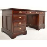 GEORGE III MANNER 20TH CENTURY MAHOGANY TWIN PEDESTAL DESK