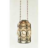 EARLY 20TH CENTURY FRENCH BLOWN GLASS PORCH LANTERN
