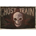 GHOST TRAIN - LARGE PAINTED ON LORRY CANVAS FAIRGROUND SIGN