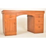 20TH CENTURY TEAK WOOD TWIN PEDESTAL WRITING DESK