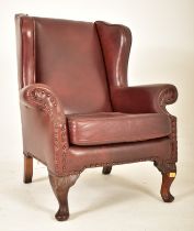 20TH CENTURY QUEEN ANNE REVIVAL WINGBACK ARMCHAIR