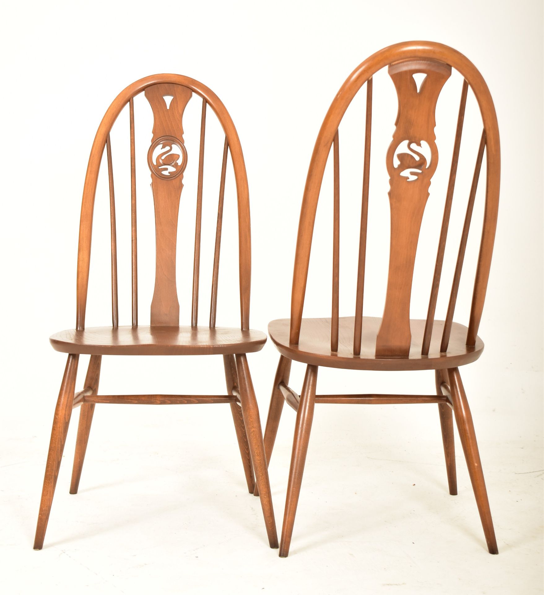 FIVE MID CENTURY ERCOL WINDSOR SWAN-BACK DINING CHAIRS - Image 2 of 4