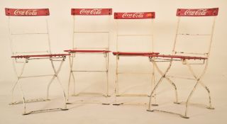 COCA COLA - FOUR VINTAGE ADVERTISING FOLDING CAFE CHAIRS