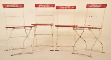 COCA COLA - FOUR VINTAGE ADVERTISING FOLDING CAFE CHAIRS