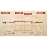 COCA COLA - FOUR VINTAGE ADVERTISING FOLDING CAFE CHAIRS