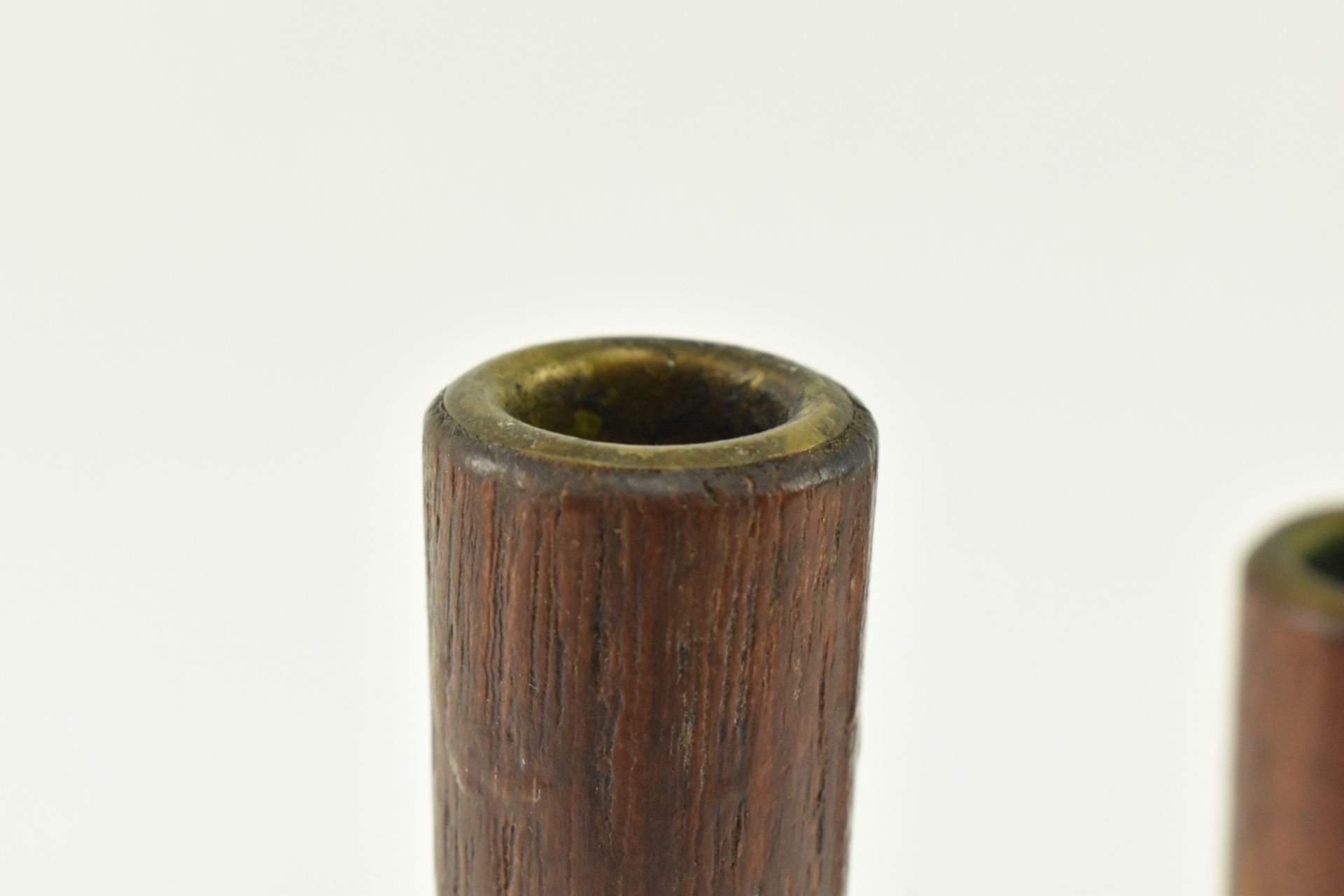 RETRO 20TH CENTURY DANISH 1960S WOOD & IRON CANDLESTICKS - Image 3 of 4