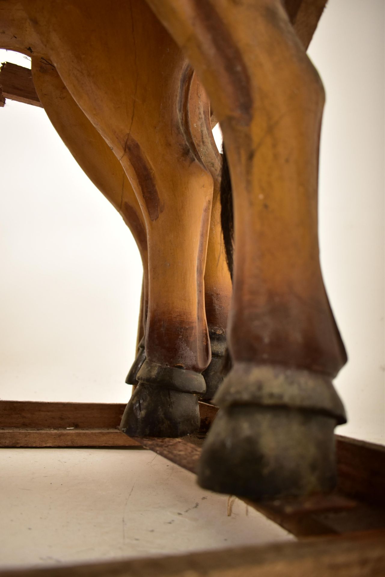 PAIR OF NEW OLD STOCK CARVED WOODEN CAROUSEL HORSES - Image 4 of 5