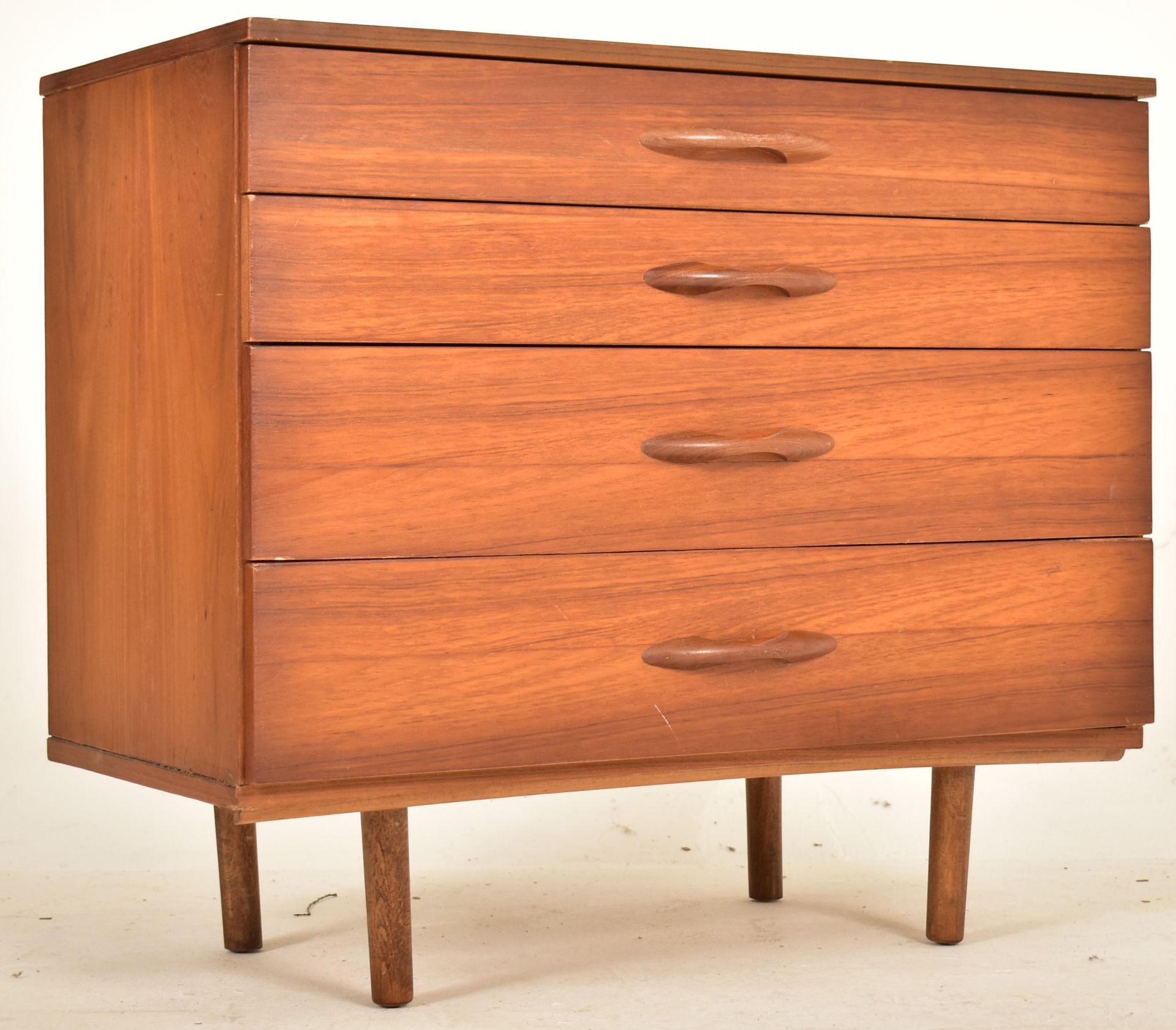 AVALON - MID CENTURY TEAK CHEST OF FOUR DRAWERS