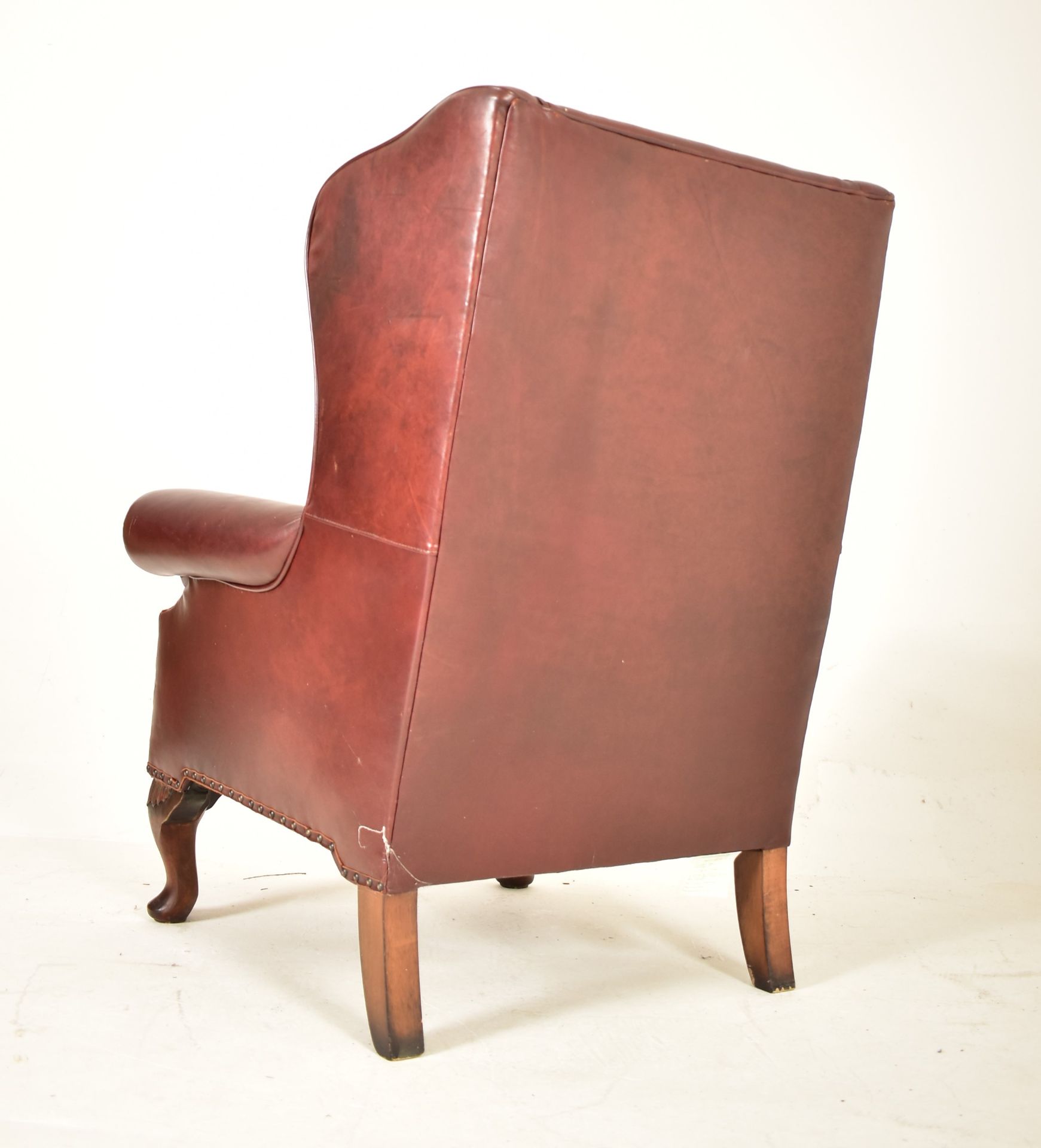 20TH CENTURY QUEEN ANNE REVIVAL WINGBACK ARMCHAIR - Image 5 of 5