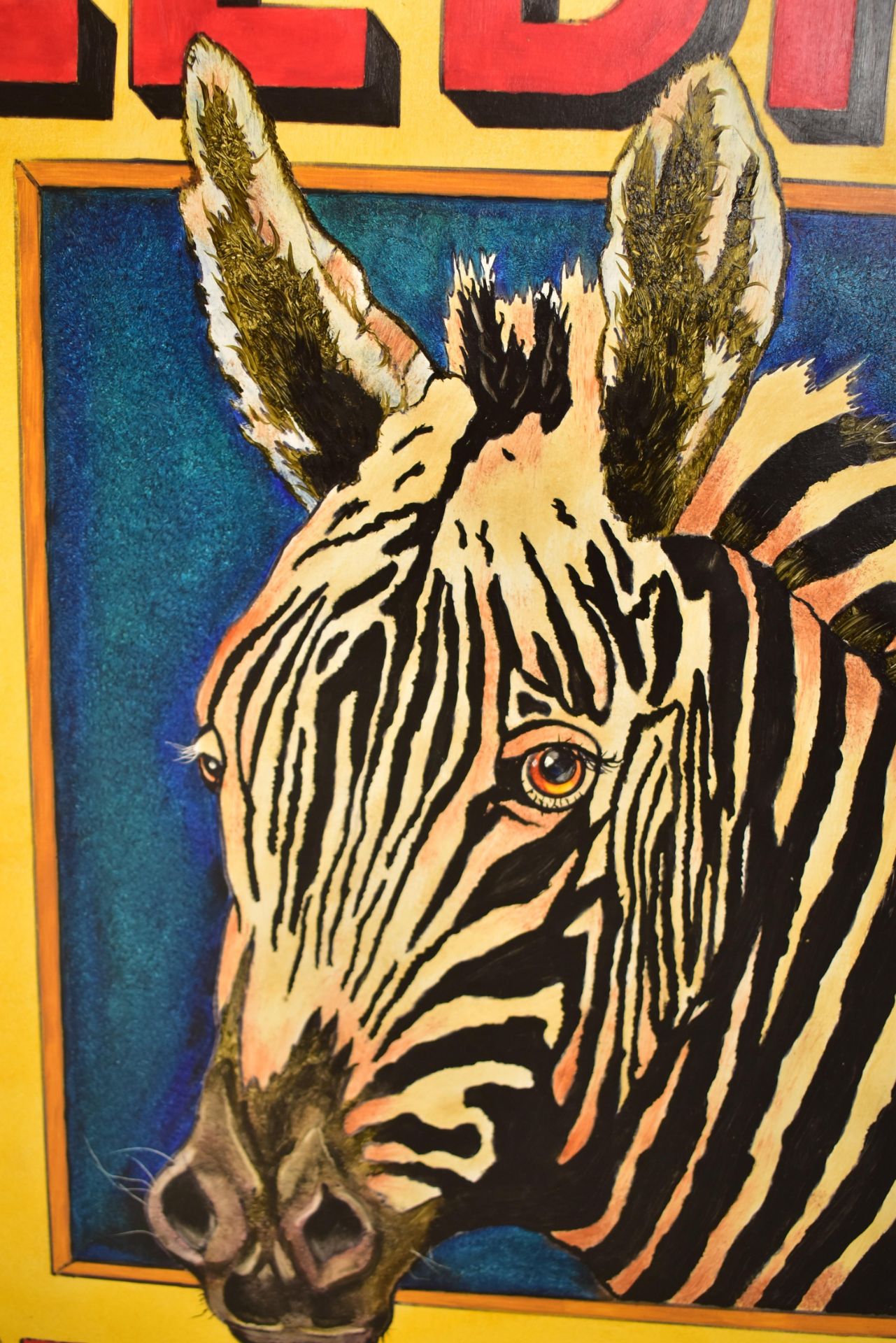 ZEBRA GRATE POLISH - OIL ON BOARD ARTIST IMPRESSION SIGN - Bild 2 aus 4