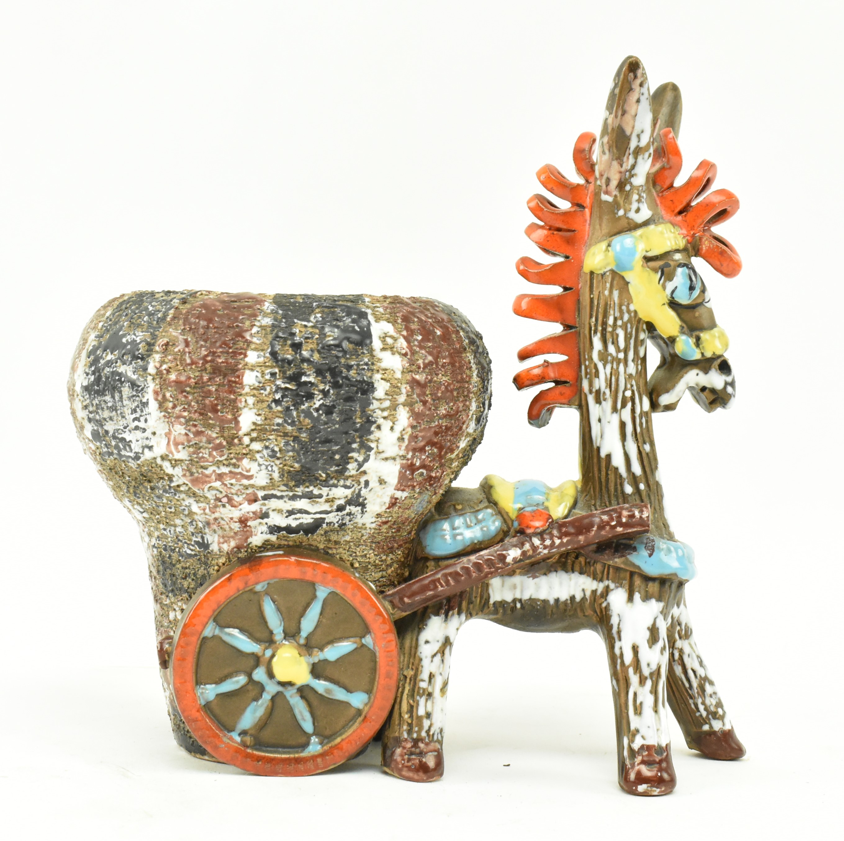 20TH CENTURY ITALIAN STUDIO POTTERY DONKEY PLANTER - Image 2 of 7